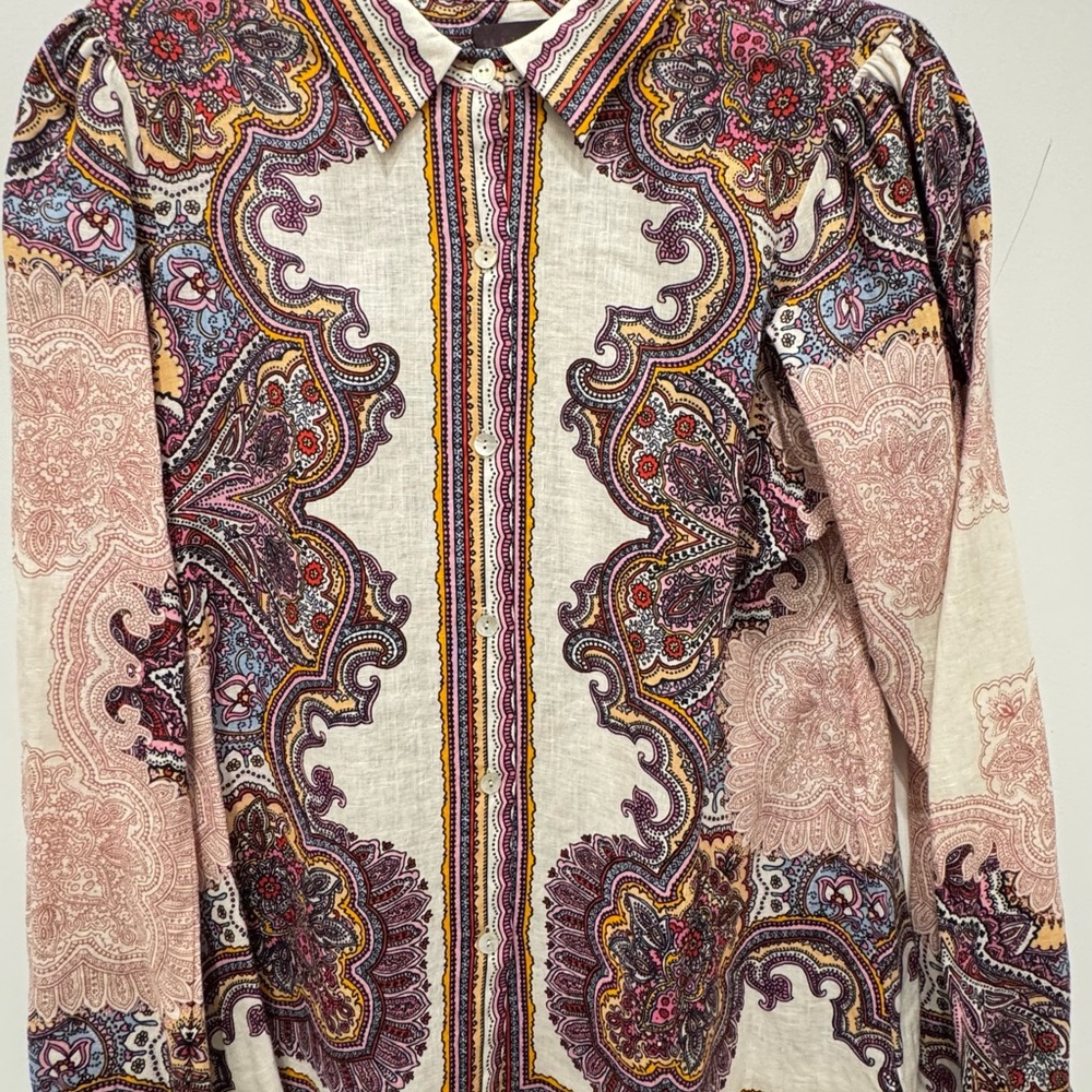 Hale Bob Multicolor Paisley Blouse Linen like 🆕